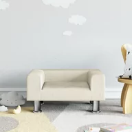 Sofy i kanapy - Sofa dla dzieci, kremowa, 50x40x26,5 cm, aksamitna Lumarko! - miniaturka - grafika 1