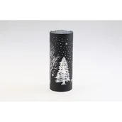 Ozdoby bożonarodzeniowe - Świecznik szklany LED 8 x 20 cm czarny - miniaturka - grafika 1