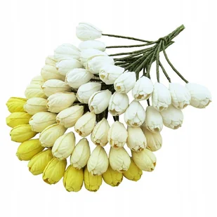 KWIATY PAPIEROWE Tulipany mix biało-kremowy 50szt - Zabawki kreatywne - miniaturka - grafika 1