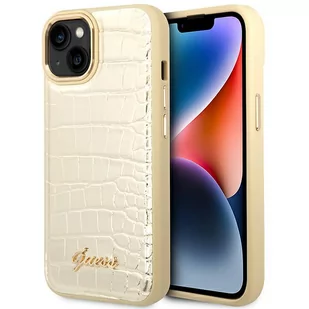 Guess GUHCP14SHGCRHD iPhone 14 6,1" złoty/gold hardcase Croco Collection - Etui i futerały do telefonów - miniaturka - grafika 2