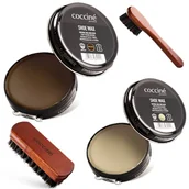 Środki do obuwia i ubrań - Zestaw 4w1 do pielęgnacji obuwia 2x pasta mazak szczotka - miniaturka - grafika 1