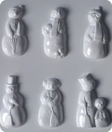 Akcesoria rzeźbiarskie - Forma do odlewów gipsu, bałwanki, 6 elementów - miniaturka - grafika 1