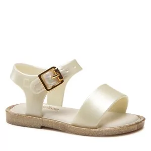 Sandały damskie - Sandały Melissa - Mini Melissa Mar Sandal IV Bb 32633 White/Glitter 53971 - grafika 1