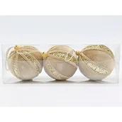 Bombki - Bombka plastikowa 8 cm złota 3 szt. - miniaturka - grafika 1