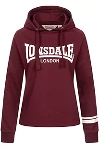 Lonsdale Damska bluza z kapturem CALLANISH, Oxblood/White, L 117404 - Bluzy damskie - miniaturka - grafika 1