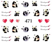 Sztuczne paznokcie i akcesoria - Naklejki wodne na paznokcie PANDA, PANDY - 471 - miniaturka - grafika 1