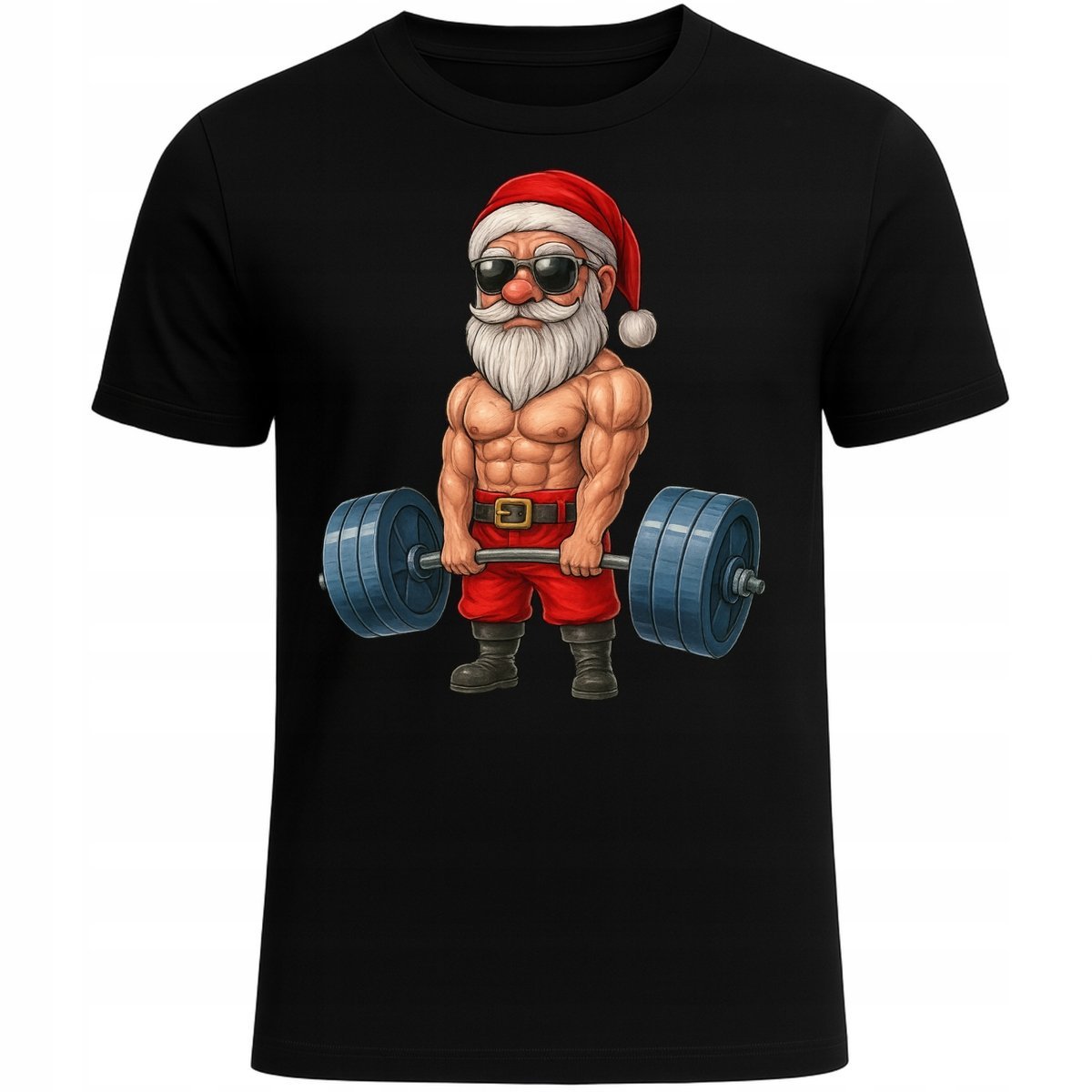 KOSZULKA ŚWIĄTECZNA TRENINGOWA SIŁOWNIA MIKOŁAJ FITNESS SUPER PREZENT S