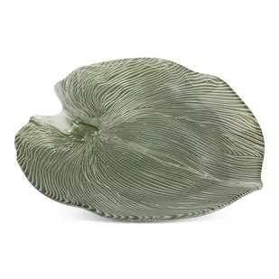 Eurofirany, Patera kształt liścia zielona 25X24X3 MONTENEGRO - Tace i patery - miniaturka - grafika 1