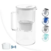 Dzbanki filtrujące - Wessper Aquamax Crystalline 2,5L Szklany Dzbanek Filtrujący + 4X Aquafloow Maxi Zamienny Wkład/Filtr Wody - miniaturka - grafika 1