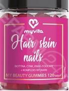 Nutrikosmetyki - Myvita Hair Skin Nails Naturalne Żelki dla Dorosłych Wzmacniające Włosy, Skórę i Paznokcie (120 szt) MyVita MV-296 - miniaturka - grafika 1