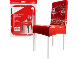 Pokrowiec Na Krzesło Elastyczny Świąteczny Boże Narodzenie Mikołaj - Ozdoby bożonarodzeniowe - miniaturka - grafika 1