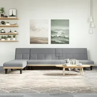 Narożniki - Sofa rozkładana L, jasnoszara, 255x140x70 cm, tkanina Lumarko! - miniaturka - grafika 1