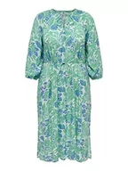 Sukienki - ONLY CARMAKOMA Women's CARMIRANDA Life LS BLK sukienka AOP sukienka, pastelowa turkusowa/aOP: Paisley Flower, 42 - miniaturka - grafika 1