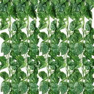 Sztuczne kwiaty - 5X SZTUCZNY BLUSZCZ NA ŚCIANĘ BALKON ROŚLINA LIŚCIE WISZĄCA DEKORACJE 11,5M - miniaturka - grafika 1