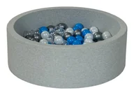 Suche baseny - Suchy basen dla dziecka z piłeczkami 200szt (perłowy, transparentny, niebieski, srebrny) - miniaturka - grafika 1