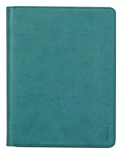 Rhodia 168103C - Teczka konferencyjna Rhodiarama 19,5x25,5 cm, z etui, 2 płaskie kieszenie zamykane na suwak, miejsca na karty, uchwyt na długopis, okładka z imitacji skóry w kolorze pawiej zieleni - Etui do tabletów - miniaturka - grafika 1