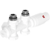 Zawory i kraniki - Mexen G00 zestaw termostatyczny kątowy/prosty, Duplex, DN50, biały - W908-900-20 - miniaturka - grafika 1