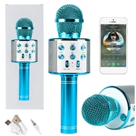Mikrofony komputerowe - MIKROFON BEZPRZEWODOWY KARAOKE BLUETOOTH GŁOŚNIK BLUE U730N - miniaturka - grafika 1