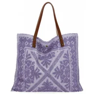 Torebki damskie - Włoska Torebka Shopper bag w Modne Wzory 5887 Jasno Fioletowa - miniaturka - grafika 1
