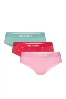 Komplety bielizny - Figi damskie pół hipster Atlantic 3-pack  różowe, koralowe, zielone - grafika 1