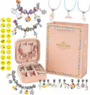 Prace ręczne dla dzieci - Zestaw Do Tworzenia Robienia Biżuterii Prezent Dla Dziewczynki+ 80 Naklejek - miniaturka - grafika 1