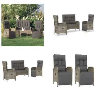 vidaXL 3-częściowy ogrodowy zestaw jadalniany z poduszkami z szarego polirattanu - ogrodowy zestaw jadalniany - ogrodowe zestawy jadalniane - zestaw jadalniany - zestaw jadalniany na taras - Meble ogrodowe vidaXL 3-częściowy ogrodowy zestaw jadalniany z poduszkami z szarego polirattanu - ogrodowy zestaw jadalniany - ogrodowe zestawy jadalniane - zestaw jadalniany - zestaw jadalniany na taras - Meble ogrodowe - miniaturka - grafika 1