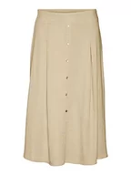 Spódnice - VERO MODA Damska spódnica Vmjesmilo Hw Calf WVN Ga Noos Rock, Irish Cream, L - miniaturka - grafika 1