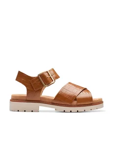 Clarks Skórzane sandały "Orinoco Cross" w kolorze jasnobrązowym - Sandały damskie - miniaturka - grafika 1