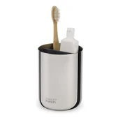 Kubki na szczoteczki do zębów - Kubek na szczoteczki do zębów ze stali nierdzewnej w kolorze srebra z połyskiem EasyStore Luxe – Joseph Joseph - miniaturka - grafika 1