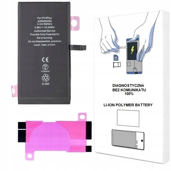 BATERIA DO iPHONE 14 PLUS 4770 mAh BEZ KOMUNIKATU WIĘKSZA POJEMNOŚĆ