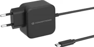 Ładowarki samochodowe - CONCEPTRONIC 1-portowa ładowarka 67W, GaN USB-C Desk PD czarna - miniaturka - grafika 1