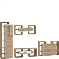 Inne meble do salonu - Meblościanka 5 Rio MebloCross Dąb Artisan / Biały Mat - miniaturka - grafika 1