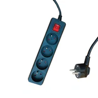 Przedłużacze i rozgałęźniki - Przedłużacz 4 gniazda 3 m z uziemieniem z przesłonami gniazd z włącznikiem biały ELEKTRO - miniaturka - grafika 1