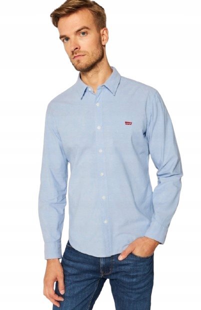 LEVI'S KOSZULA MĘSKA NIEBIESKA BAWEŁNIANA Z LOGO S J_A