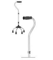 Wózki inwalidzkie - Czwórnóg z uchwytem laski „Łabędź” : uchwyt_kuli/laski-twardy-miekki - Twardy - miniaturka - grafika 1