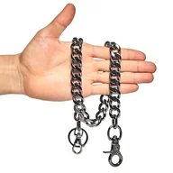 Portfele - newtro Wytrzymały łańcuszek do portfela mężczyźni kobiety chłopiec dziewczyna, spodnie motocyklowe dla motocyklistów Jean Punk gotycki breloczek czarny złoty srebrny TH, Th05-czarny, 43 cm - miniaturka - grafika 1