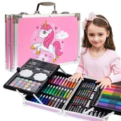 Kredki, ołówki, pastele i pisaki - ZESTAW ARTYSTYCZNY DO MALOWANIA KREDKI DLA DZIECI WALIZKA 145 ELEMENTÓW - miniaturka - grafika 1