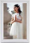 Ramki na zdjęcia - Ramka na zdjęcie 15x21 biała Aura delikatna - miniaturka - grafika 1