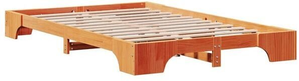vidaXL Ramka Łóżka 140x190 cm, Woskowany Brązowy, Lite Drewno Sosnowe