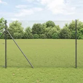 Ogrodzenia - Lumarko Ogrodzenie z drutu spawanego z 13 słupkami Szare 1,4x50 m Stal - miniaturka - grafika 1