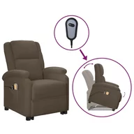 Fotele - Lumarko Elektryczny, podnoszony fotel masujący, szary, sztuczna skóra! - miniaturka - grafika 1