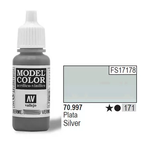 Vallejo Farba akrylowa mettalic - Silver nr 70997 (171) / 17ml 70997 - Akcesoria i części modelarskie - miniaturka - grafika 1