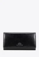 Portfele - Duża portmonetka ze skóry naturalnej czarna - miniaturka - grafika 1