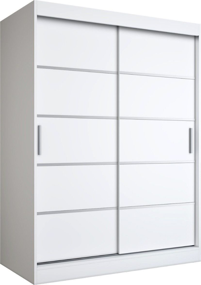 MKPOL Szafa przesuwna MODUO COMFORT 150 biała mat z listwami