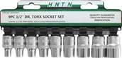 Klucze i nasadki - Honiton HONITON NASADKI 9cz. 1/2" TORX 4009 - miniaturka - grafika 1