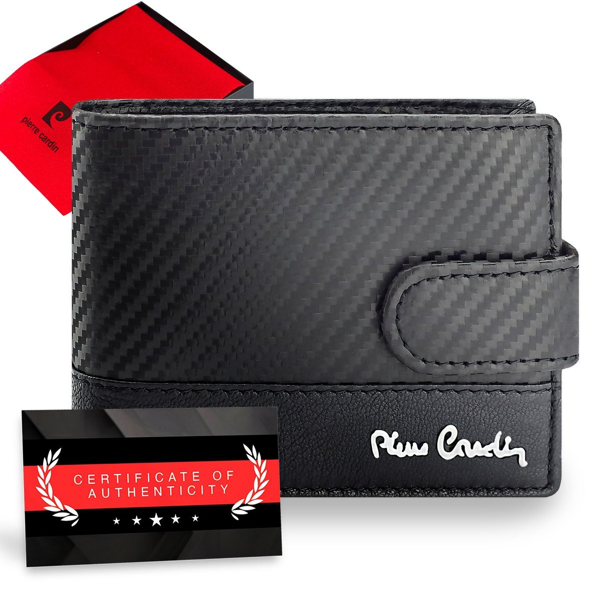 Portfel męski Pierre Cardin skórzany Carbon RFID elegancki prezent