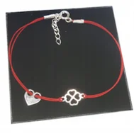 Bransoletki - Bransoletka sznurkowa KONICZYNKA SERCE 925 GRAWER - miniaturka - grafika 1