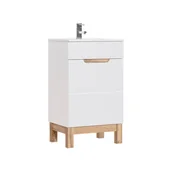 Szafki łazienkowe - Szafka z Umywalką 824 Bali White Comad Biały Kasai, Biel Alpejska, Dąb Wotan - miniaturka - grafika 1