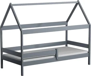 Elior Szare łóżko dla dziecka z barierką i materacem - Petit 3X 190x90 cm - Łóżka dla dzieci i młodzieży - miniaturka - grafika 1