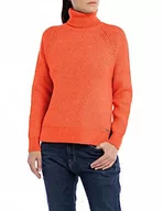 Swetry damskie - Replay Damski sweter z golfem, krój Regular Fit, 518 Spicy Orange, L - miniaturka - grafika 1